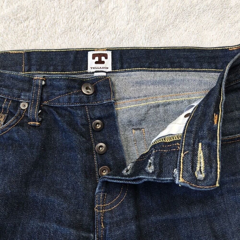 Tellason Dark Blue Straight Men Jeans - Picture 7 of 14